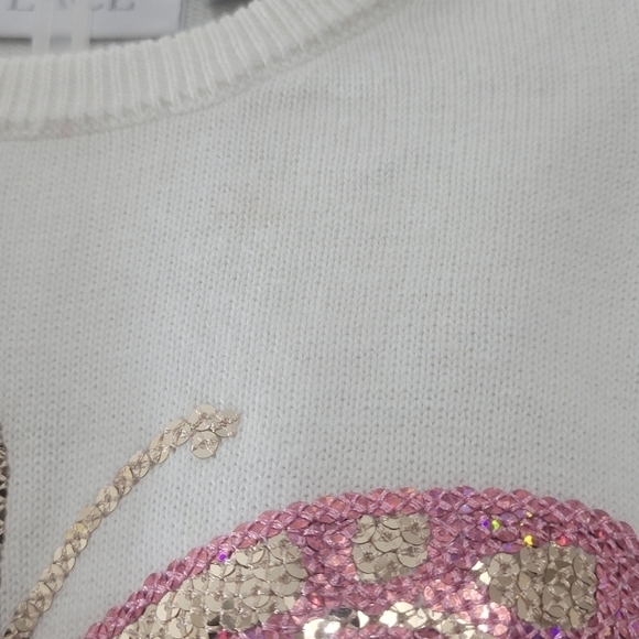 THE Children’s Place sweater for  girls ivory or cream and pink size 3T - Picture 3 of 7